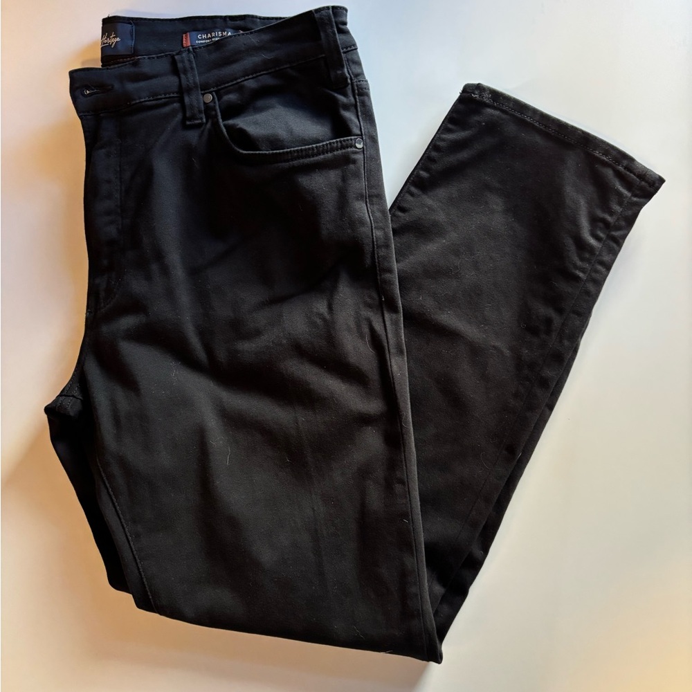 Men's Classic Black Straight Jeans